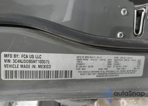 2022 Jeep Compass Trailhawk 4X4 z USA, uszkodzony, nr VIN 3C4NJDDB5NT103575